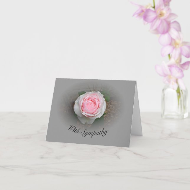 Tarjeta Rosa Rosa Rosa Con Viñeta Gris (Orquídea)