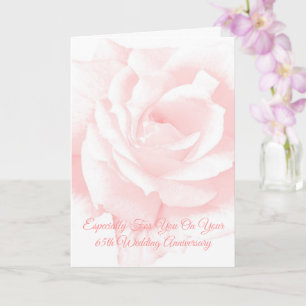 Tarjeta Rosa Rosa Rosa Personalizada 65° Aniversario Boda