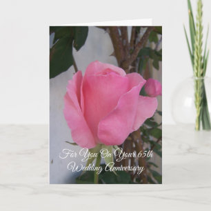 Tarjeta Rosa Rosa Rosa Personalizada 65° Aniversario Boda