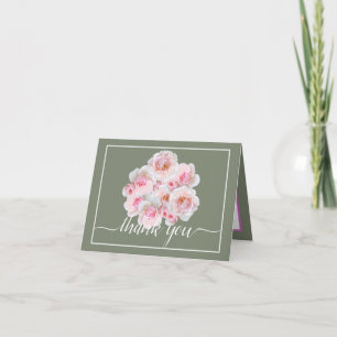Tarjeta Rosa Rosa Rosa Rosa Botánica Moda Floral Gracias