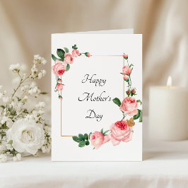 Tarjeta Rosa Rosa Rosa Rosada Feliz Día de la Madre