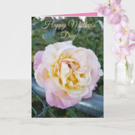 Tarjeta Rosa rosa y amarillo foto feliz Día de la Madre