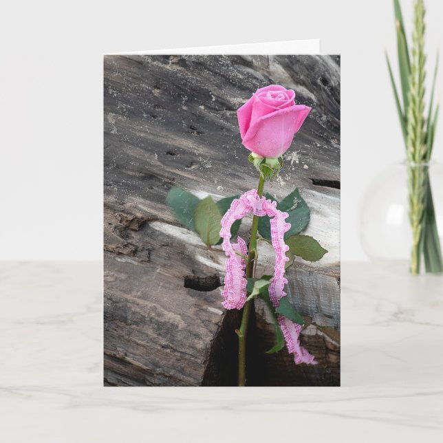 Tarjeta Rosa rosa y marihuana rosada gracias (Anverso)