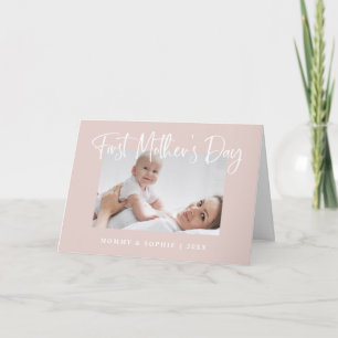 Tarjeta Rosa   Script First Mother's Day Photo