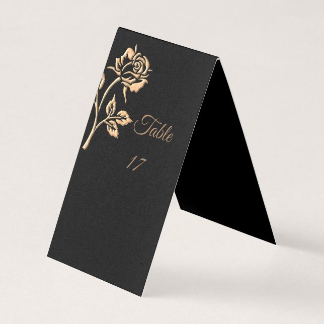 Tarjeta Rosa simple de oro (Anverso)