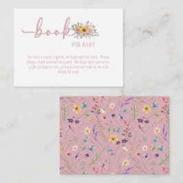 Tarjeta rosa sólida de flores silvestres para bebé