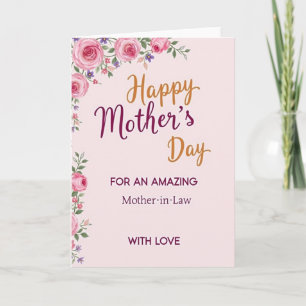 Tarjeta Rosa Sonrojado para Suegra