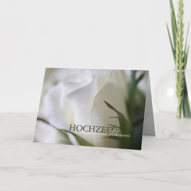 Tarjeta Rosa Weiße - Hochzeits-Einladung (Anverso)