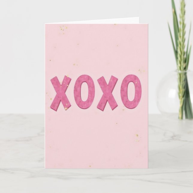 Tarjeta rosa Xoxo Blush (Anverso)