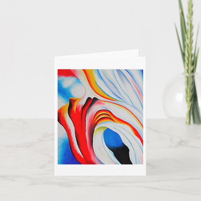 Tarjeta Rosa y Azul Musical, Georgia O'Keeffe, Bella Artes (Anverso)