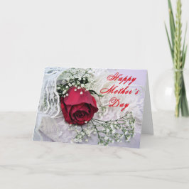 Tarjeta Rosa y encaje para mamá MD 4 z