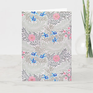 Tarjeta Rosa y Larkspur, William Morris