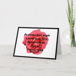 Tarjeta Rosa Y Proverbios 12:25 Biblia Verse Blank