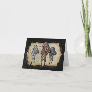 Tarjeta Rosa Zebra Shadows Notecard