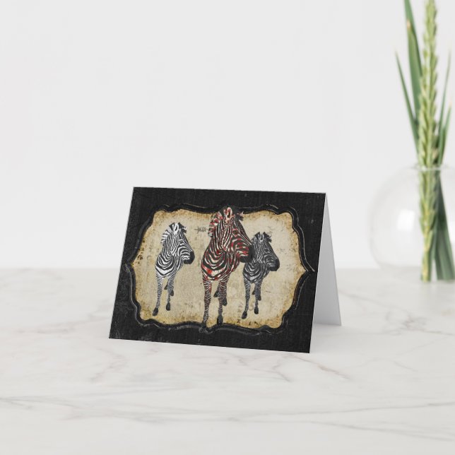 Tarjeta Rosa Zebra Shadows Notecard (Anverso)