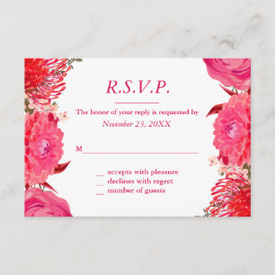 Tarjeta rosada bonita de la respuesta de los