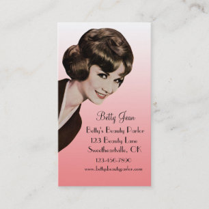 Tarjeta rosada Bouffant del Hairstylist del