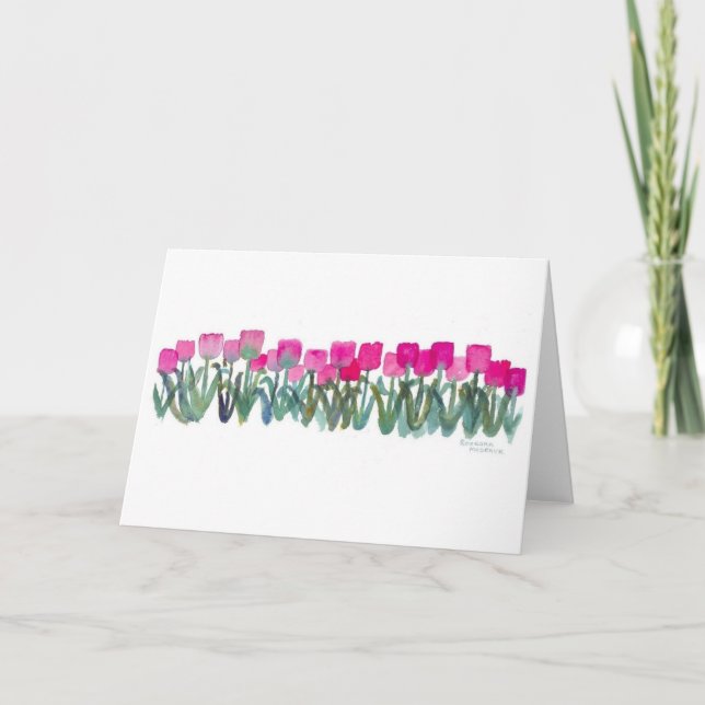 Tarjeta rosada de la arboleda del tulipán (Anverso)