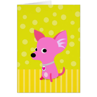 Tarjeta rosada de la chihuahua