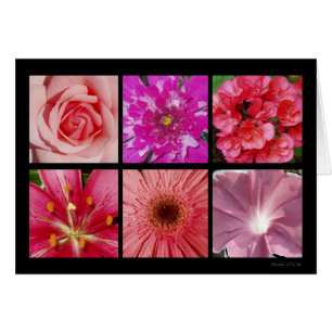 Tarjeta rosada de la flor