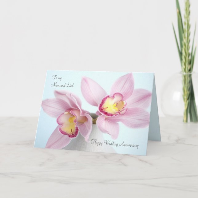 Tarjeta rosada de la mamá y del papá del (Anverso)