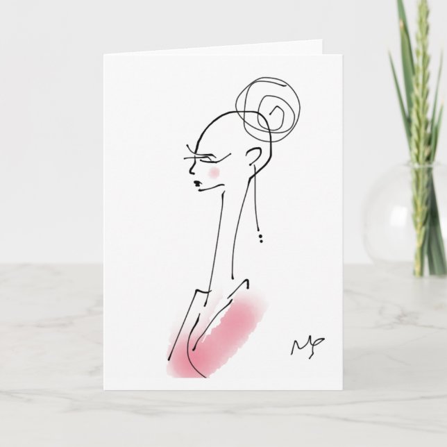 Tarjeta rosada de la moda (Anverso)