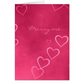 Tarjeta rosada de la propuesta de matrimonio de