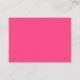 Tarjeta rosada de la recepción nupcial de la (Reverso)