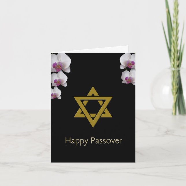 Tarjeta rosada de las orquídeas del Passover (Anverso)