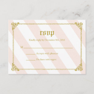 Tarjeta rosada de princesa Baby Shower RSVP del