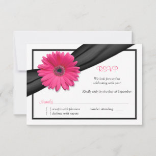 Tarjeta rosada de RSVP de la contestación de la