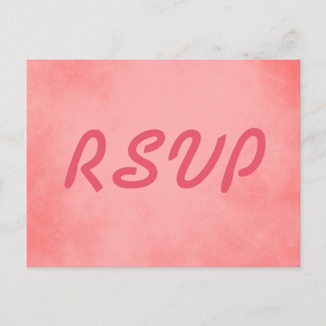 Tarjeta rosada de RSVP del pergamino (Anverso)