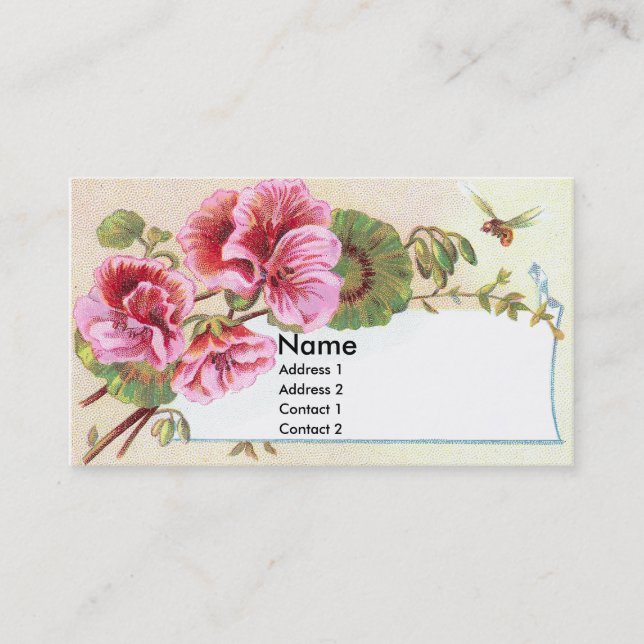 Tarjeta rosada del comercio del Victorian de los (Anverso)