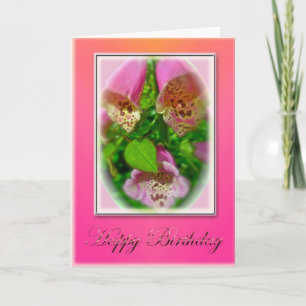 Tarjeta rosada del feliz cumpleaños de los