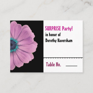 Tarjeta rosada del lugar de la tabla del