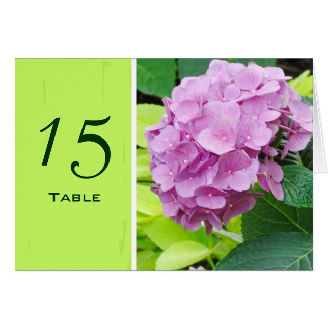 Tarjeta rosada del número de la tabla de la boda (Anverso (Horizontal))