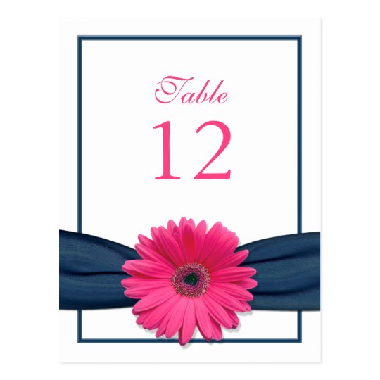 Tarjeta rosada del número de la tabla de la cinta