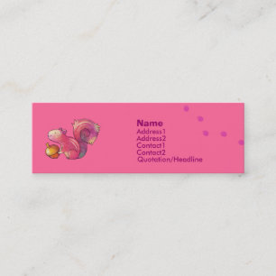 Tarjeta rosada del perfil de la ardilla