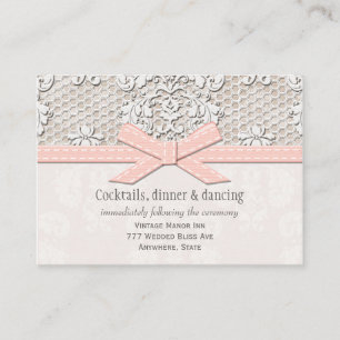 Tarjeta rosada del recinto de la recepción nupcial