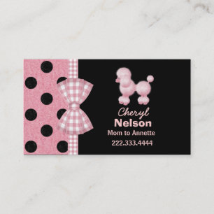 Tarjeta rosada elegante de la mamá del caniche