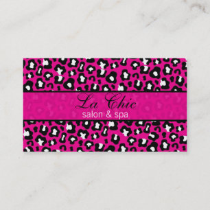 Tarjeta rosada elegante y de moda del estampado