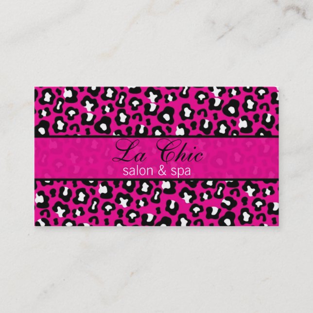Tarjeta rosada elegante y de moda del estampado (Anverso)