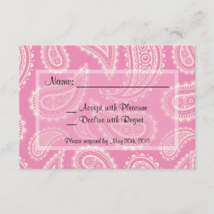 Tarjeta rosada linda de Baby Shower RSVP del chica
