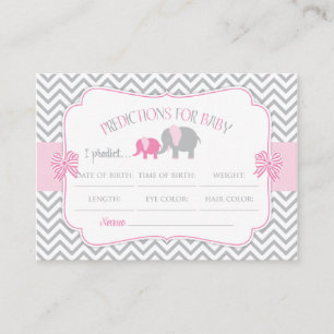 Tarjeta rosada y gris de Baby Shower de las