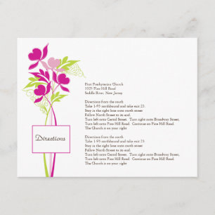 Tarjeta rosada y verde elegante de la dirección