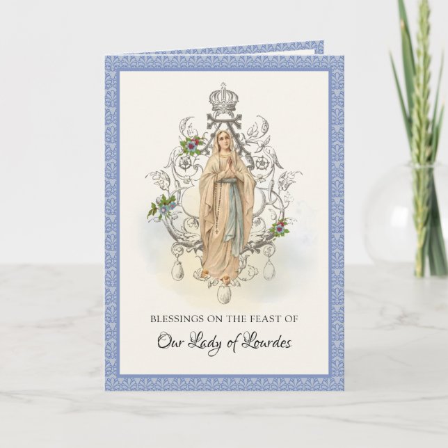 Tarjeta Rosaria de Oración de la Virgen Religiosa  (Anverso)