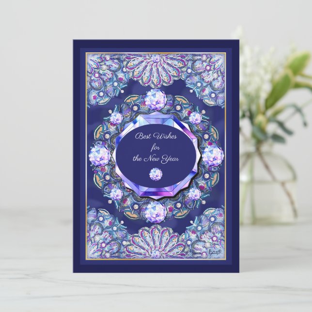 Tarjeta Rosario azul (Anverso de pie)