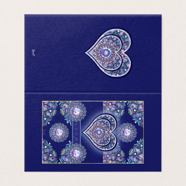 Tarjeta Rosario azul (Exterior desplegado)