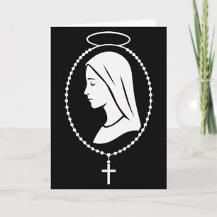 Tarjeta Rosario de la Virgen María - Arte de oración crist