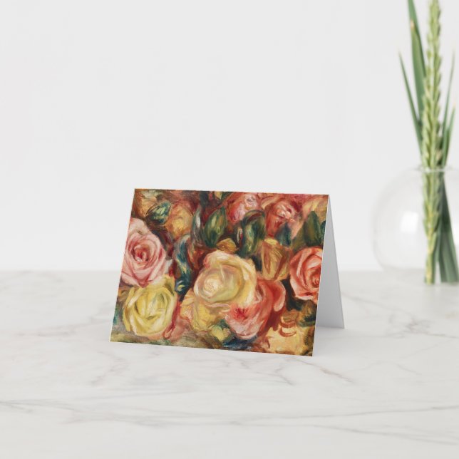 Tarjeta Rosas (1912) de Pierre-Auguste Renoir (Anverso)